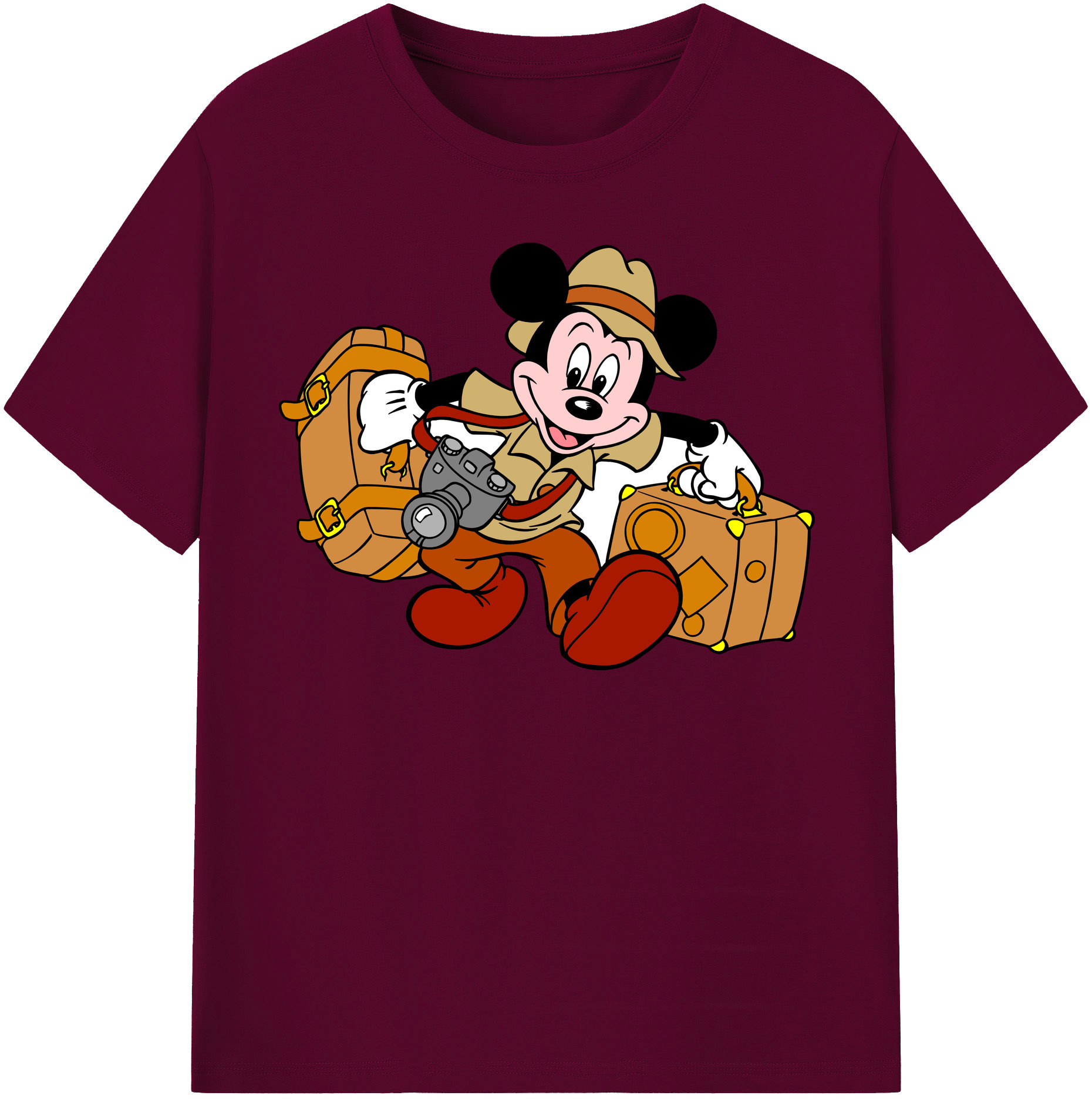 （画像用） ミッキーマウス Mickey Mouse レディースカジュアルプリントTシャツ（綿100％）
